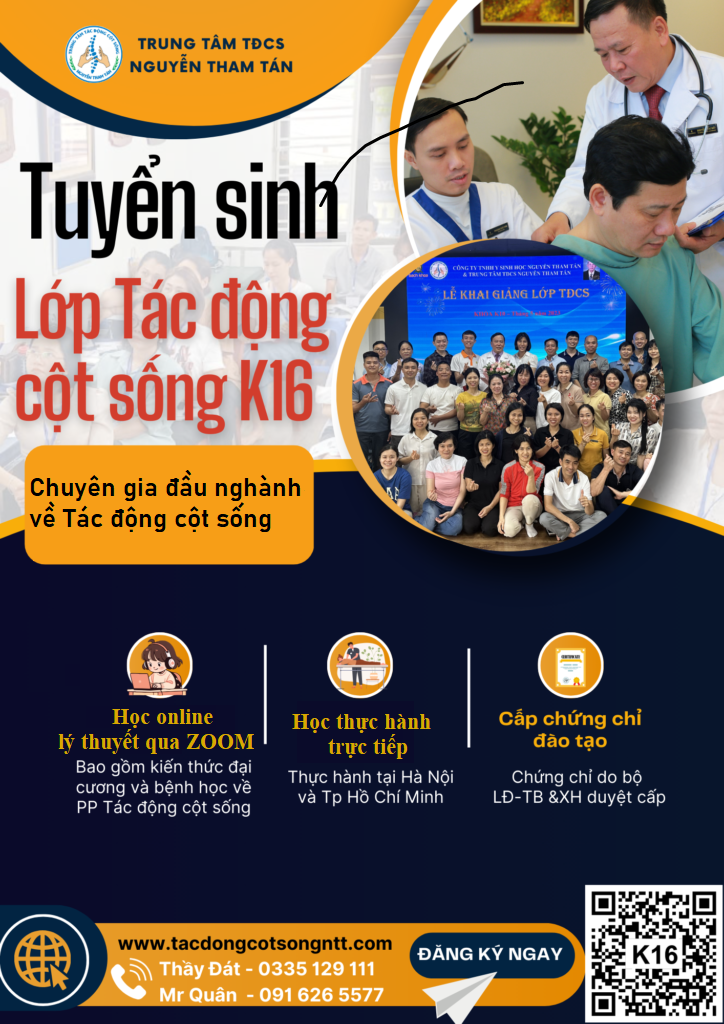 THÔNG BÁO TUYỂN SINH  LỚP ĐÀO TẠO KỸ THUẬT VIÊN TÁC ĐỘNG CỘT SỐNG 