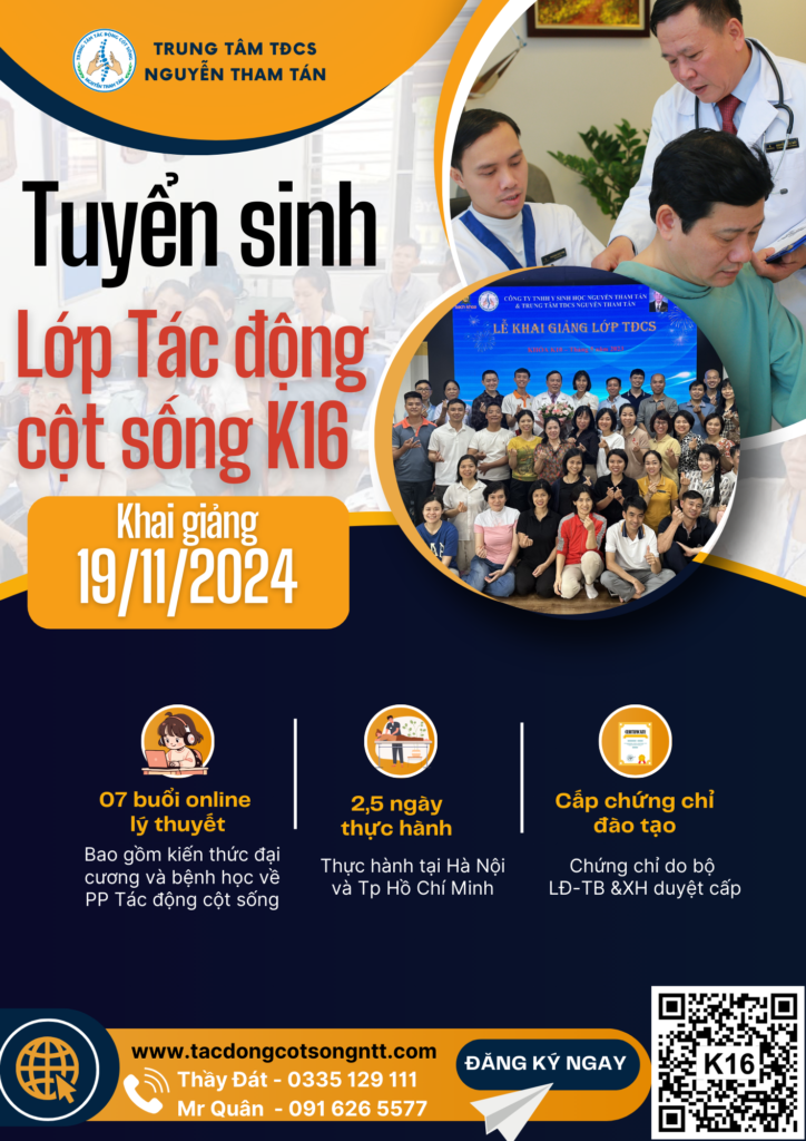 THÔNG BÁO TUYỂN SINH  LỚP ĐÀO TẠO KỸ THUẬT VIÊN TÁC ĐỘNG CỘT SỐNG