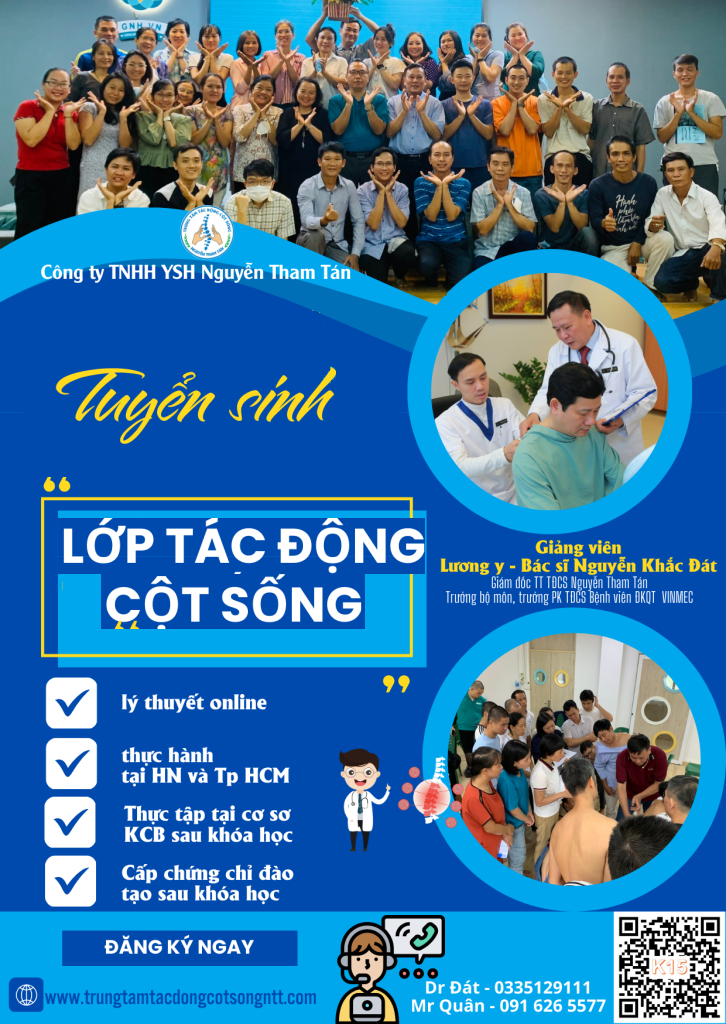 THÔNG BÁO TUYỂN SINH LỚP ĐÀO TẠO KỸ THUẬT VIÊN TÁC ĐỘNG CỘT SỐNG